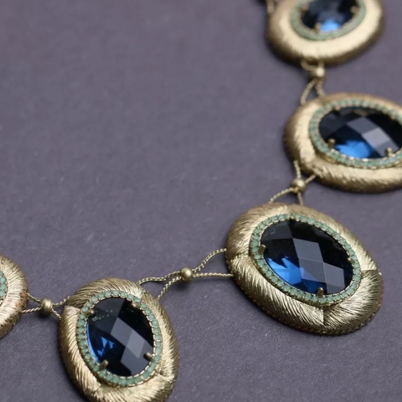 Carolee Lux Tranquil Blues Oval Frontal Necklace - Picture 2 of 6